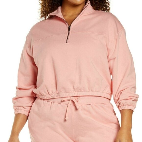 BP. Quarter Zip Fleece Pullover In Pink Pudding Size 3X NWT - Picture 1 of 7
